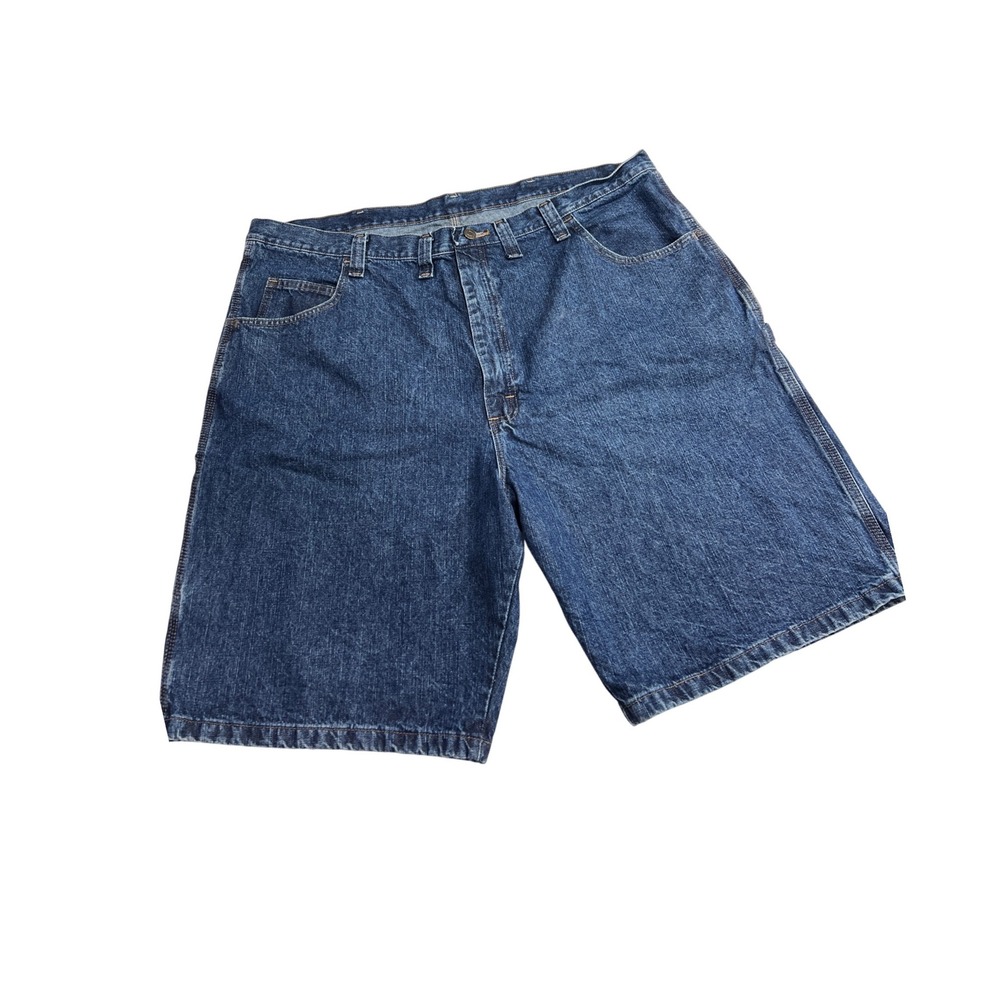 Wrangler Carpenter Shortsβ Mens 44 Blue Denim Heavyweight Utility Workwear G9